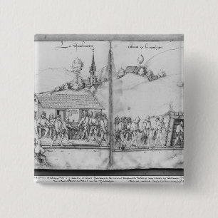 Badge Carré 5 Cm Mine argentée des Croix-aux.-Mines de La, Lorrain