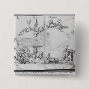 Badge Carré 5 Cm Mine argentée des Croix-aux.-Mines de La, Lorraine