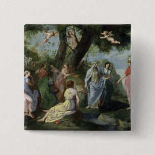 Badge Carré 5 Cm Minerva avec les Muses