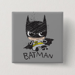 Badge Carré 5 Cm Mini classique Batman Sketch