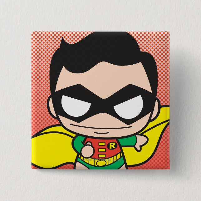 Badge Carré 5 Cm Mini-Robin (Devant)