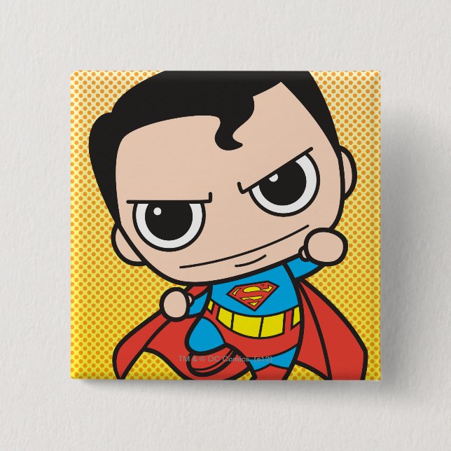 Badge Carré 5 Cm Mini Superman Flying (Devant)