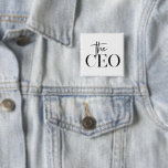 Badge Carré 5 Cm Minimal moderne Le PDG Noir<br><div class="desc">Minimal moderne Le PDG Noir</div>