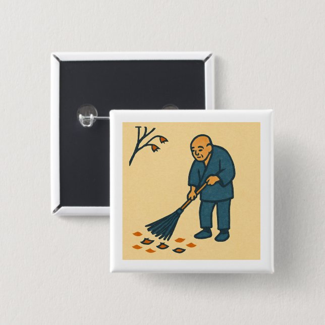 Badge Carré 5 Cm Minimal Moments of Daily Life (Devant & derrière)