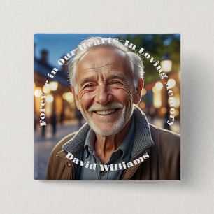 Badge Carré 5 Cm Minimaliste 1 Photo spéciale Célébration de la vie