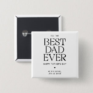 Badge Carré 5 Cm Minimaliste Meilleur Papa Jamais Fête des pères mo