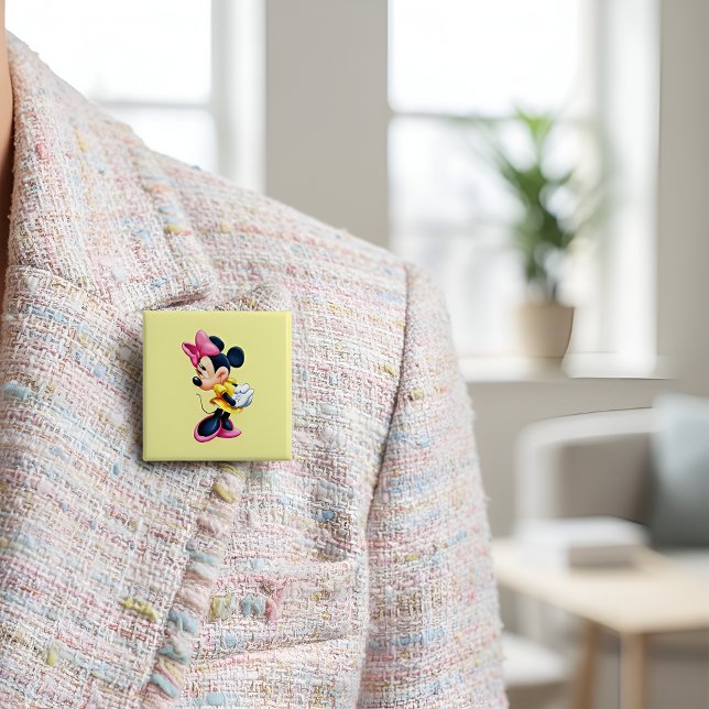 Badge Carré 5 Cm Minni Bouton (Créateur téléchargé)