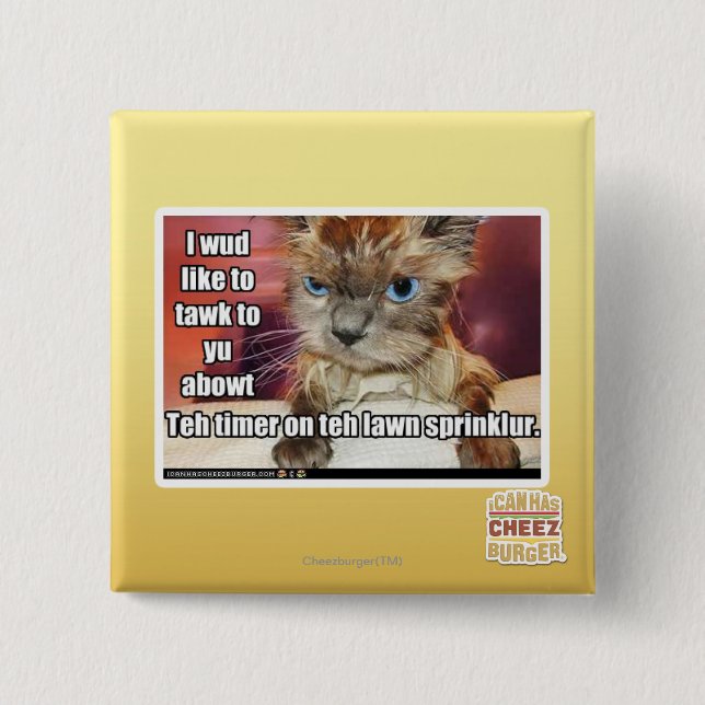 Badge Carré 5 Cm Minuterie de Sprinklur de pelouse (Devant)