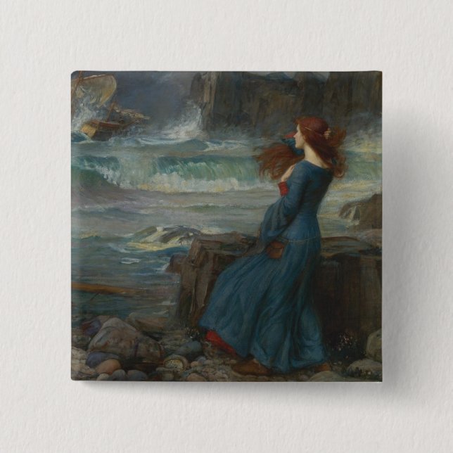 Badge Carré 5 Cm Miranda (La Tempête) (Devant)