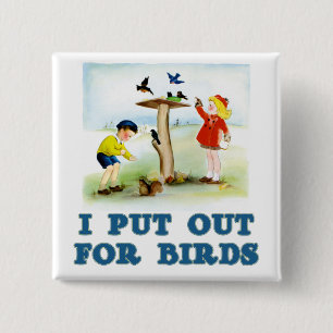 Badge Carré 5 Cm Mise en vente pour oiseaux (enfants)
