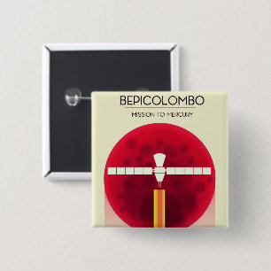 Badge Carré 5 Cm mission BepiColombo vers mercure