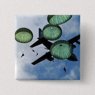 Badge Carré 5 Cm Mission de masse de saut, parachutes, l'armée