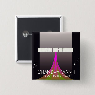 Badge Carré 5 Cm mission spatiale Chandrayaan-1 vers la Lune
