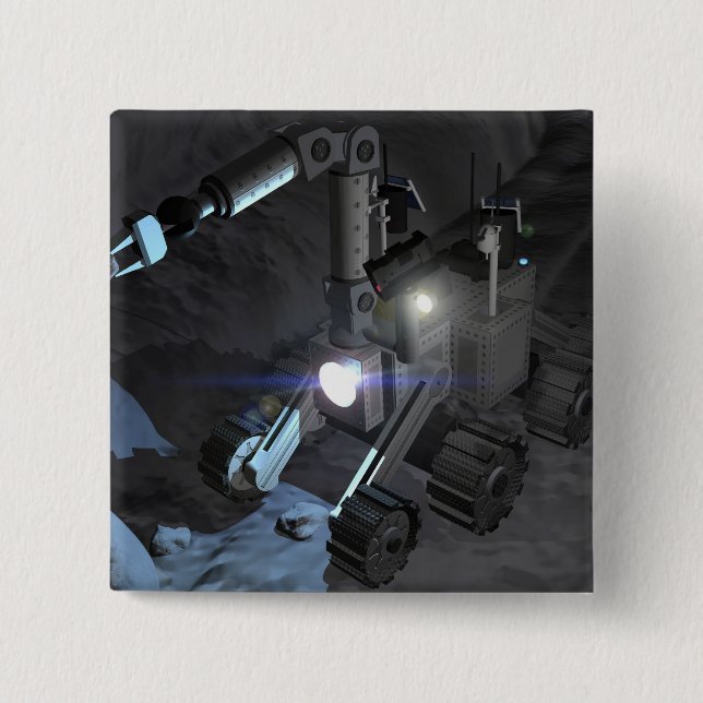 Badge Carré 5 Cm Missions d'exploration spatiale futures 6 (Devant)