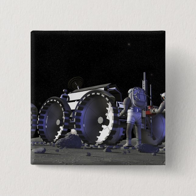 Badge Carré 5 Cm Missions d'exploration spatiale futures 9 (Devant)