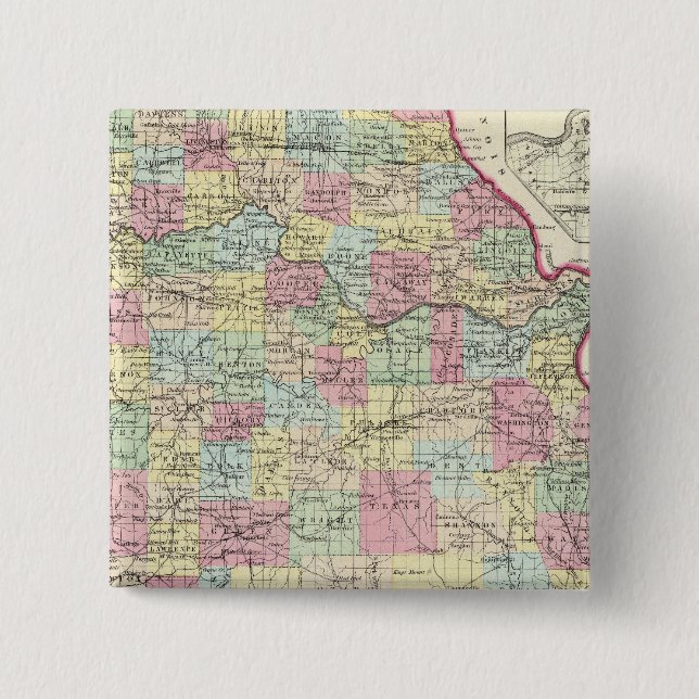 Badge Carré 5 Cm Missouri 8 (Devant)