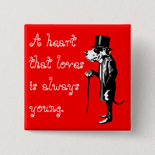 Badge Carré 5 Cm Mister Great Dane, le sage chien