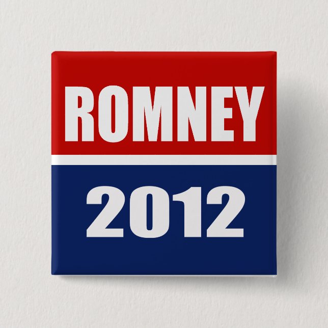 BADGE CARRÉ 5 CM MITT ROMNEY 2012 (Devant)