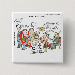Badge Carré 5 Cm Mitt Romney en thérapie T-shirts drôles Cartes Cad