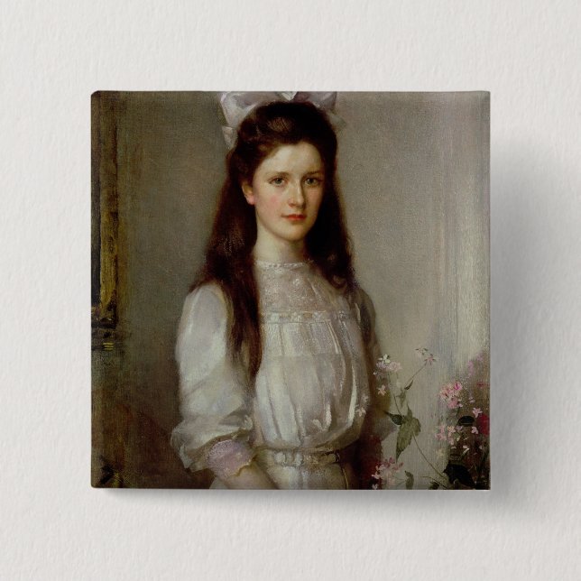 Badge Carré 5 Cm Mlle Christian Elspeth Mallock (Devant)