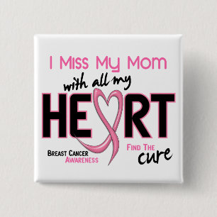 Badge Carré 5 Cm Mlle My Mom du cancer du sein I