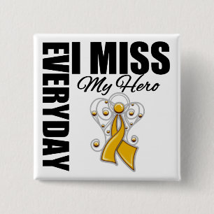 Badge Carré 5 Cm Mlle quotidienne My Hero Appendix Cancer d'I