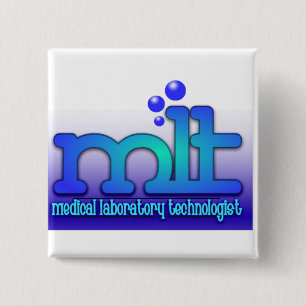 BADGE CARRÉ 5 CM MLT - AVEC DES BULLES - LABORATOIRE MÉDICALE TECH