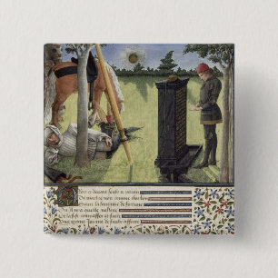 Badge Carré 5 Cm Mme 2597 au lever de soleil, coeur lit