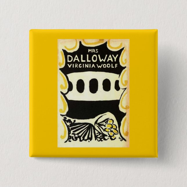 Badge Carré 5 Cm Mme Dalloway Virginia Woolf Première Édition (Devant)