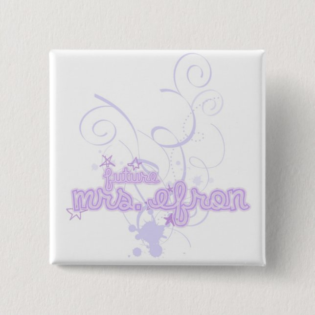 Badge Carré 5 Cm Mme Efron Button (Devant)