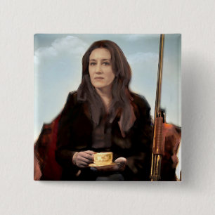 Badge Carré 5 Cm Mme orpheline S - féministe frais du noir  