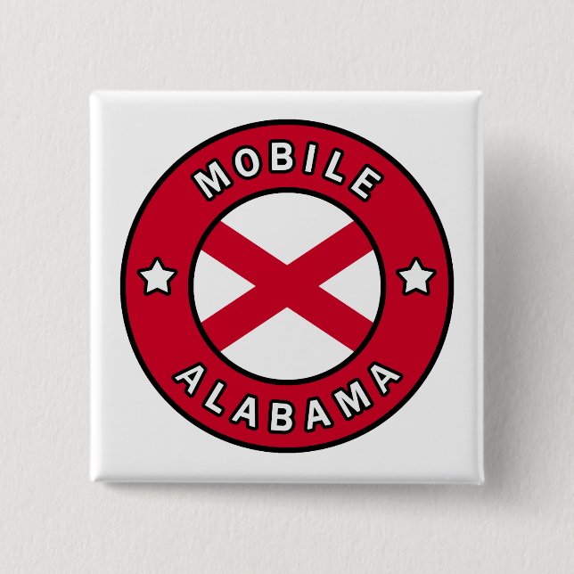 Badge Carré 5 Cm Mobile Alabama (Devant)