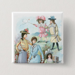 Badge Carré 5 Cm mode des années 1900