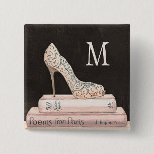 Badge Carré 5 Cm Mode élégante sauvage de talon haut du monogramm
