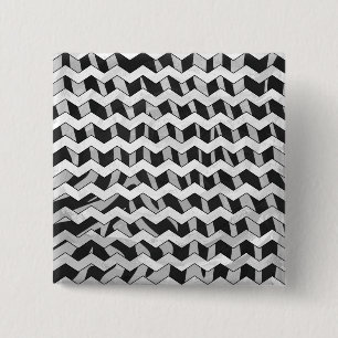 Badge Carré 5 Cm Modèle Chevron noir et gris Zebra