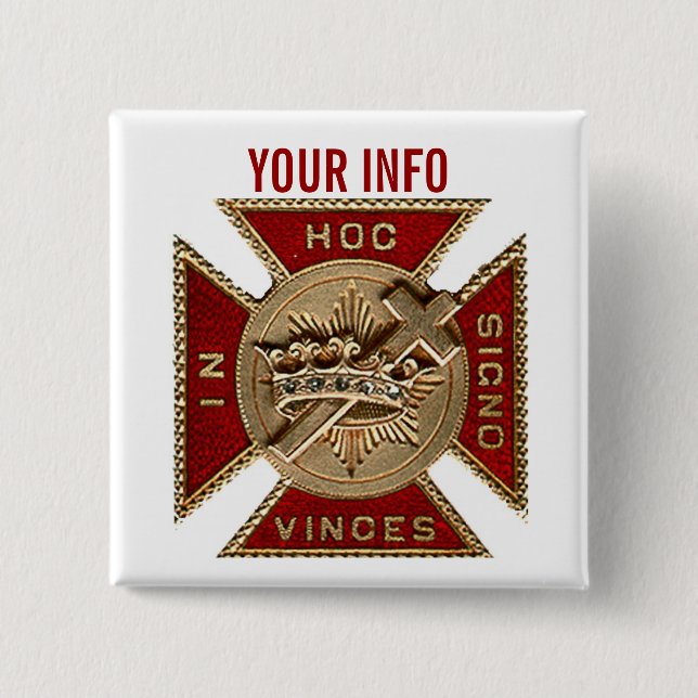 BADGE CARRÉ 5 CM MODÈLE DE CHEVALIERS (Devant)