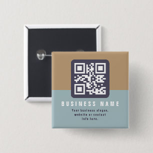 Badge Carré 5 Cm Modèle de code QR moderne éditable   Couleurs atté