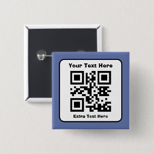 Badge Carré 5 Cm Modèle de code QR scannable avec texte modifiable