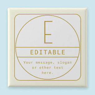 Badge Carré 5 Cm Modèle de design rétro-moderne modifiable en or et