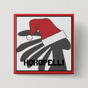 Badge Carré 5 Cm Modèle de Noël Kokopelli