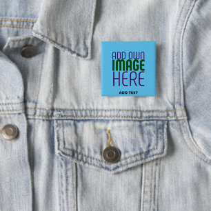 BADGE CARRÉ 5 CM MODÈLE DE TEXTE D'IMAGE BLEU SKY SWAG MODERNE MODI