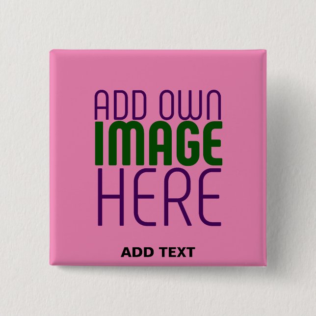 BADGE CARRÉ 5 CM MODÈLE DE TEXTE D'IMAGE CHAUD MODERNE ÉDITABLE (Devant)