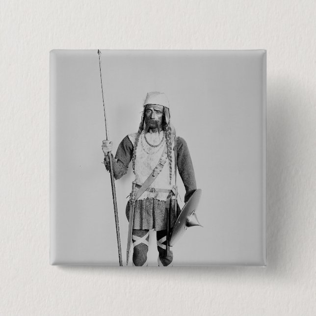 Badge Carré 5 Cm Modèle d'un guerrier franque (Devant)
