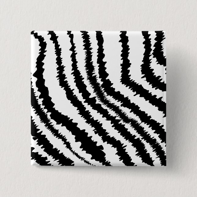 Badge Carré 5 Cm Modèle noir d'impression de zèbre (Devant)