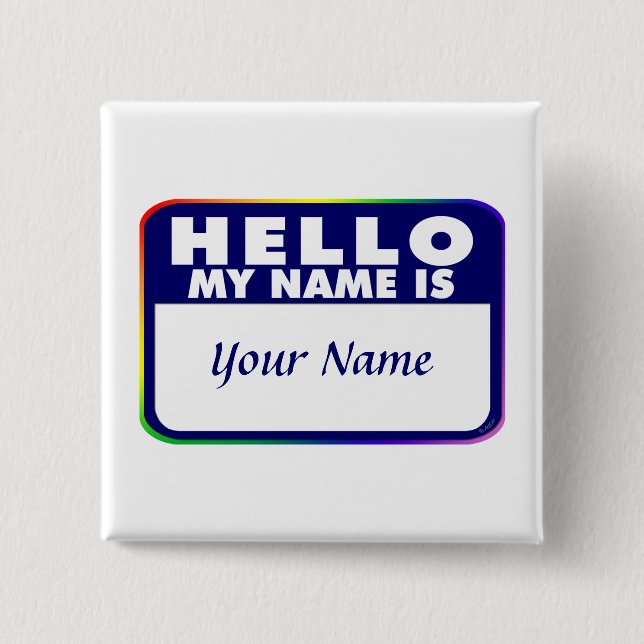 Badge Carré 5 Cm Modèle nommé d'étiquette (Devant)