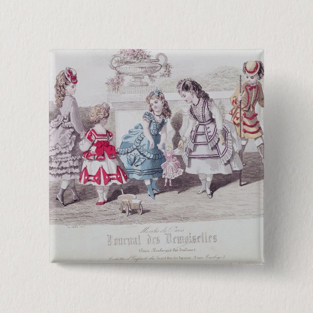 Badge Carré 5 Cm Modes pour des filles, de 'DES de journal (Devant)