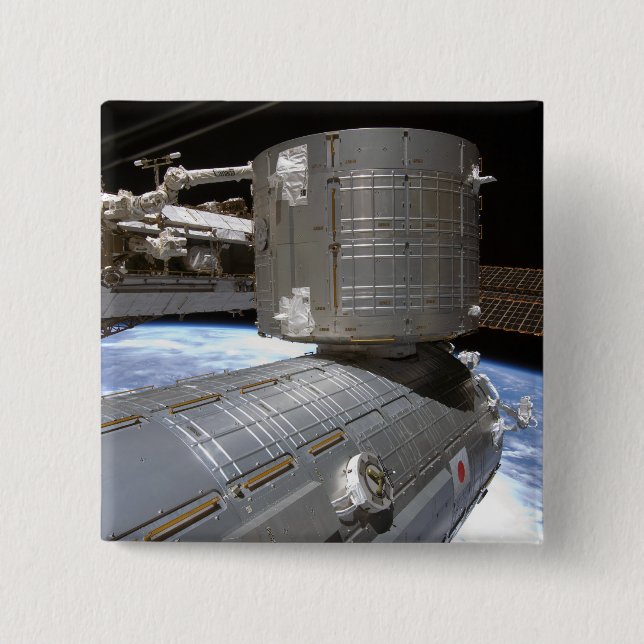 Badge Carré 5 Cm Module 2 soumis à la pression du Kibo japonais (Devant)