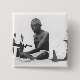 Badge Carré 5 Cm Mohandas Karamchand Gandhi