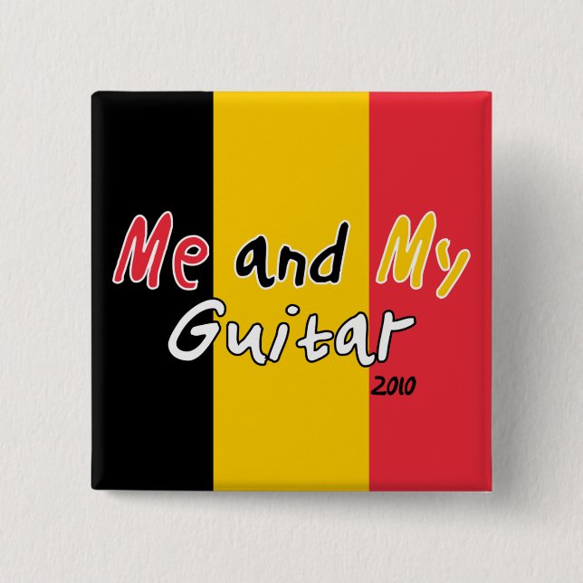 Badge Carré 5 Cm Moi et ma guitare (Devant)