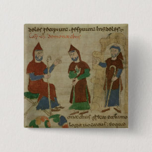 Badge Carré 5 Cm Moine bénédictin d'investiture, de 'De